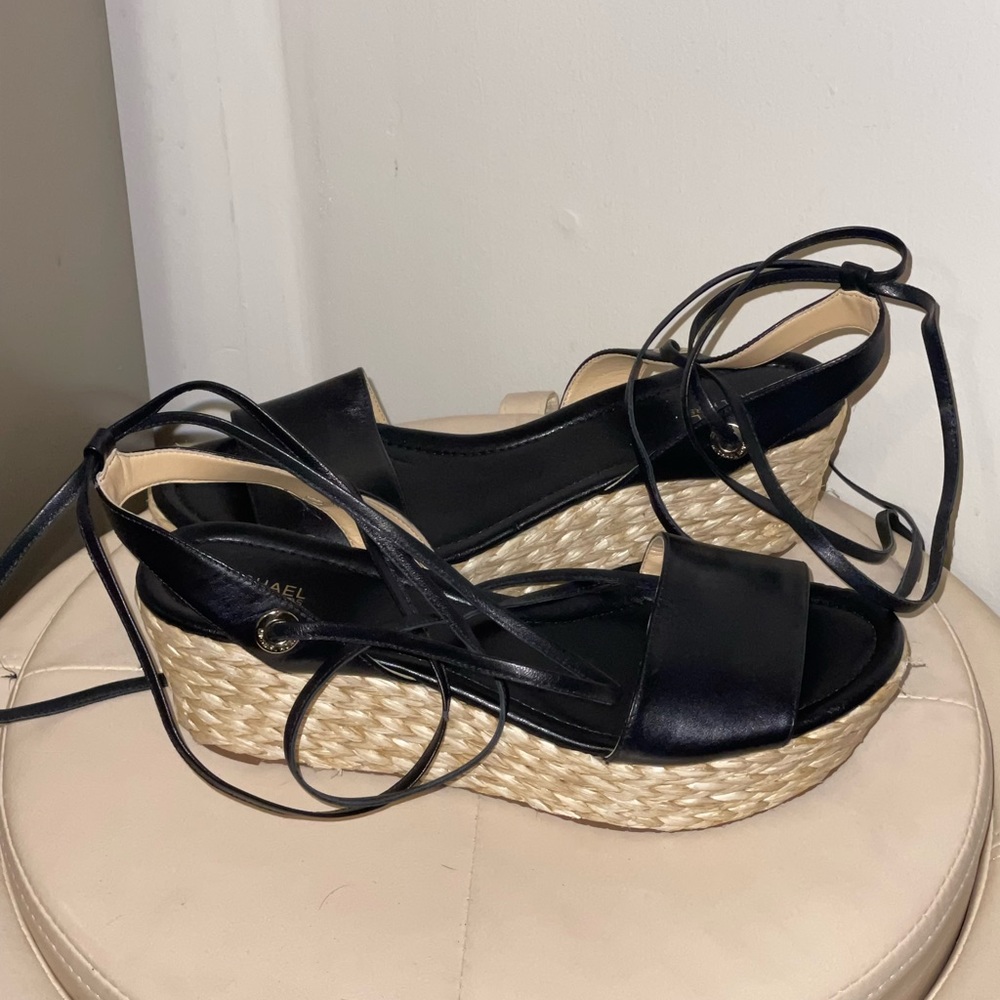 Brand New Michael Kors Espadrille Lace Up Wedges Size 10